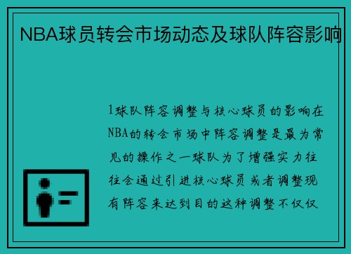 NBA球员转会市场动态及球队阵容影响